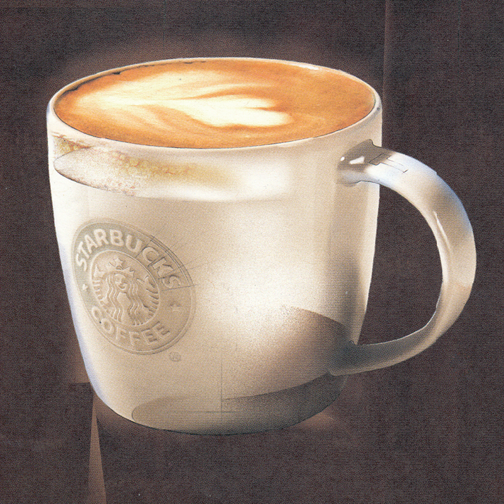 For Here Mug featured in Starbucks brand literature. 